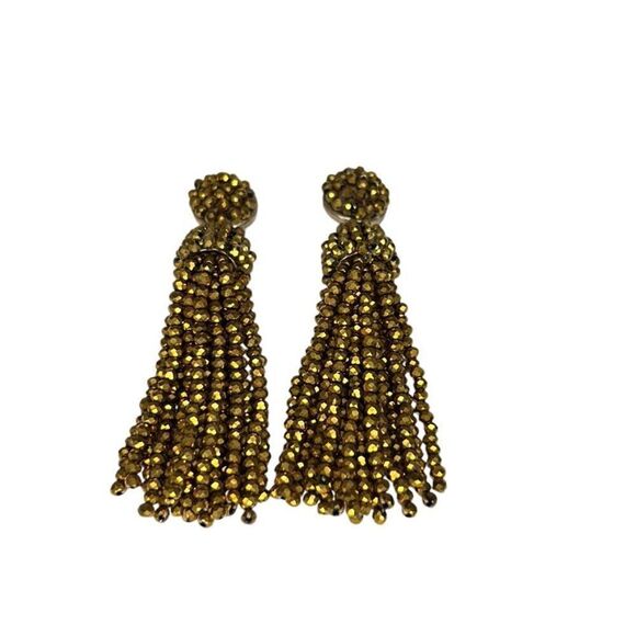 J Crew - “Faceted Tassel Earrings”, Gold Plated - NWT, One Size, Gold - Picture 4 of 7
